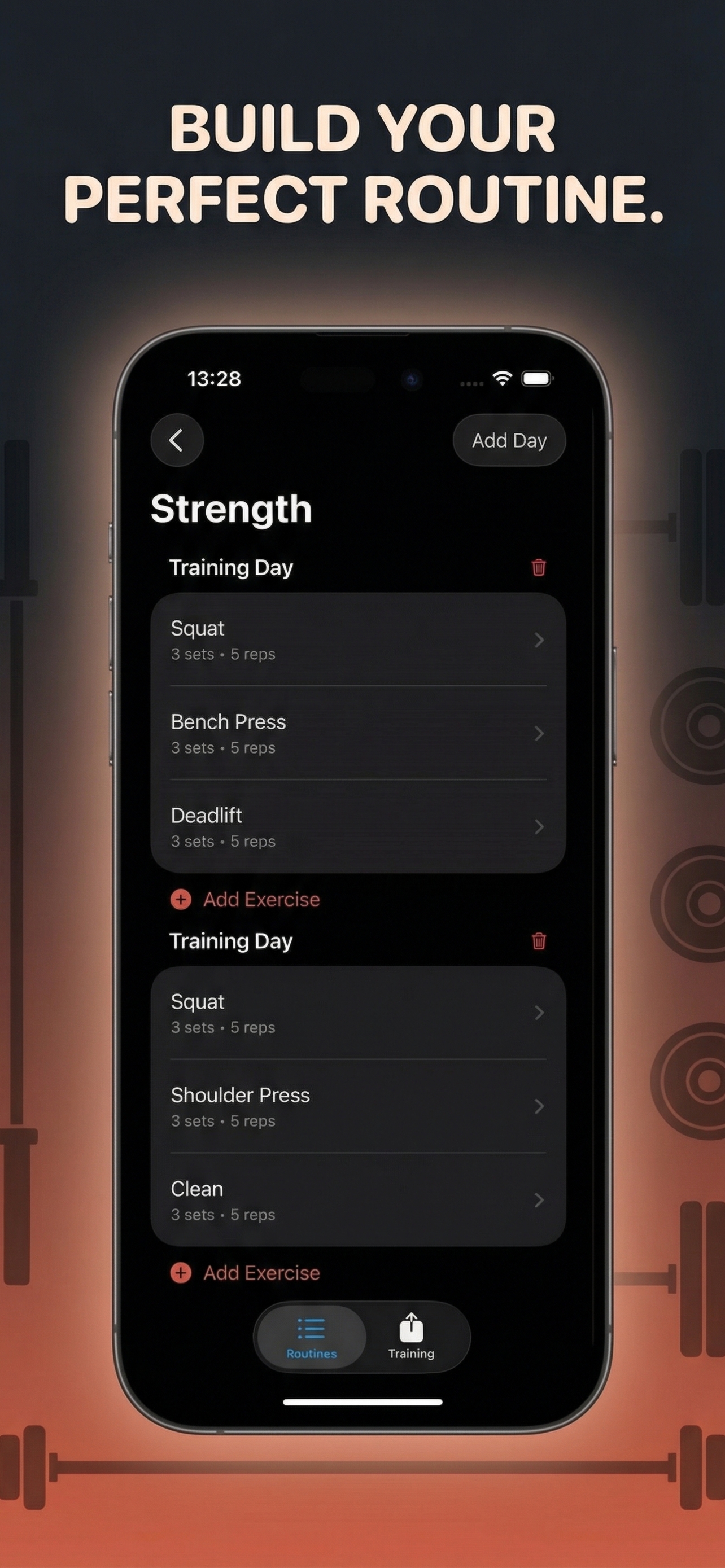 Throwdown workout screen